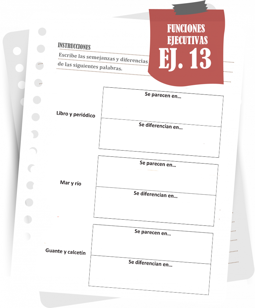 Imagen de la ficha de los ejercicion 13 de funciones ejecutivas