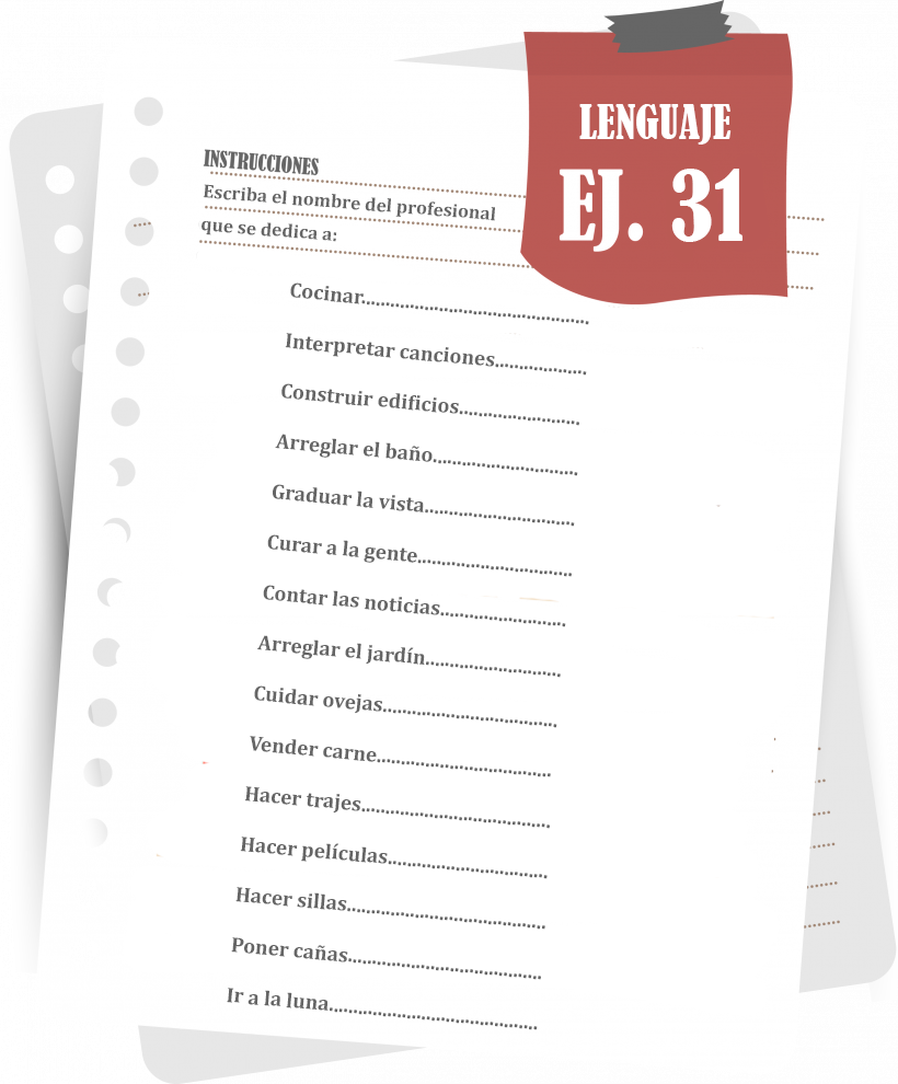 Imagen del ejercicio 31 lenguaje