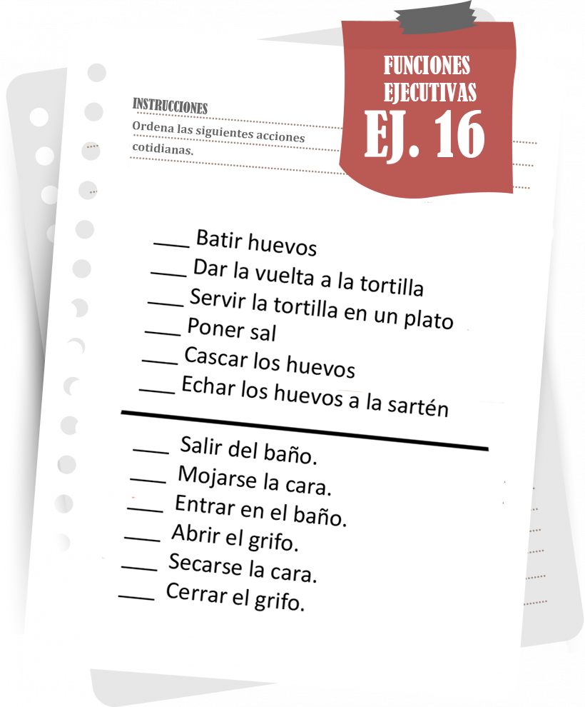 Imagen del ejercicio 16 de funciones ejecutivas