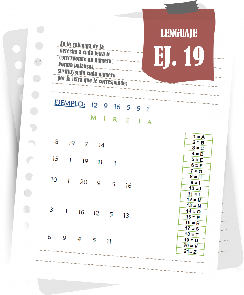 Imagen del ejercicio 19 de lenguaje