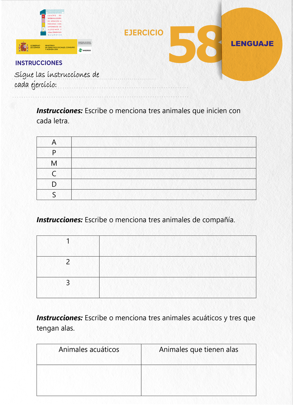 Ejercicio de estimulación